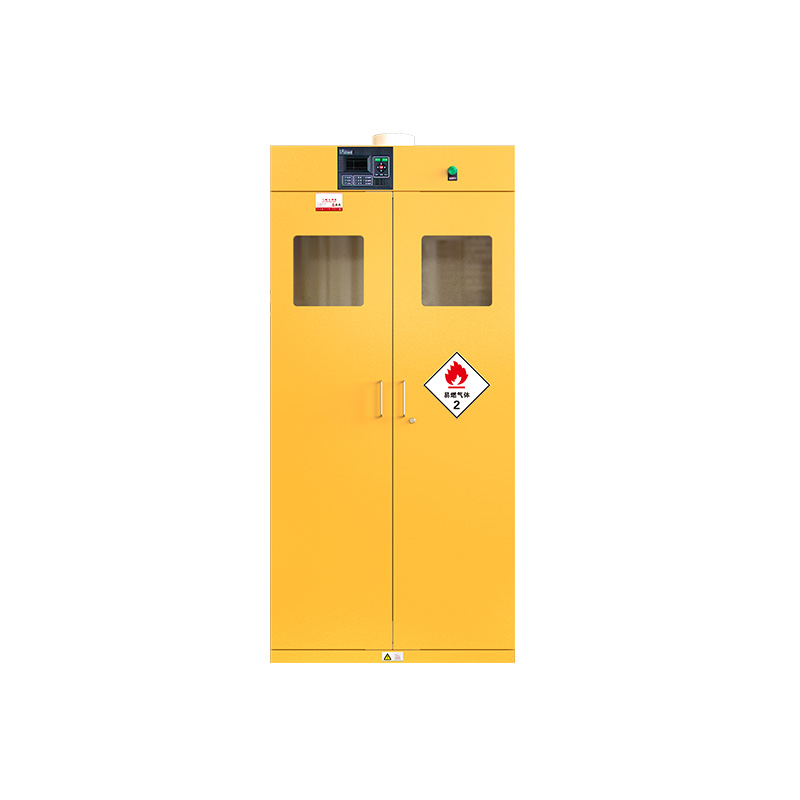 Double-bottle gas cylinder storage cabinet